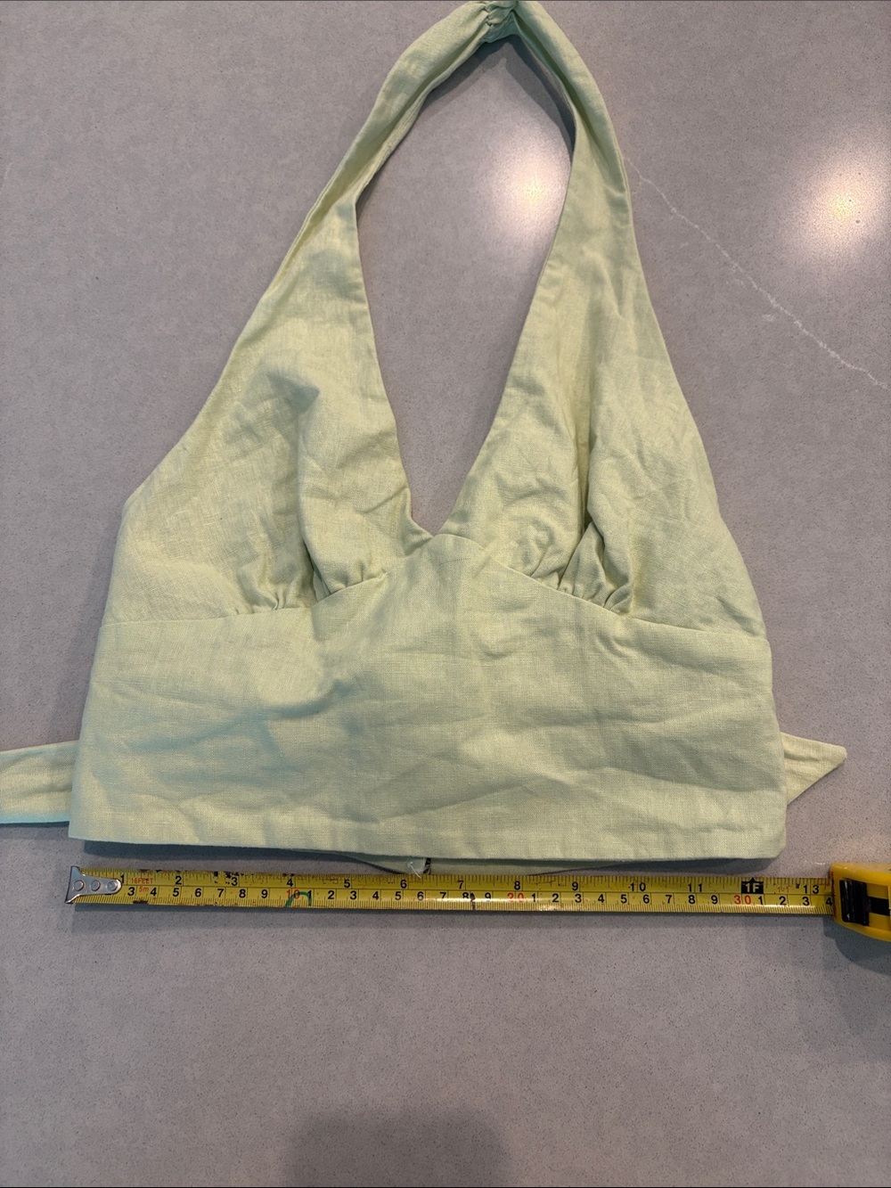 Zara Pale Lime Halter Crop Top